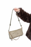 Borsa a Tracolla in Camoscio Militare Stampata Coccodrillo donna Miss love - 4