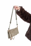 Borsa a Tracolla in Camoscio Militare Stampata Coccodrillo donna Miss love - 2