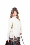 Maglione Oversize Avorio con Frange donna Miss love - 2