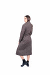 Cappotto Lungo in Tweed Sartoriale Marrone con Cintura donna Miss love - 5