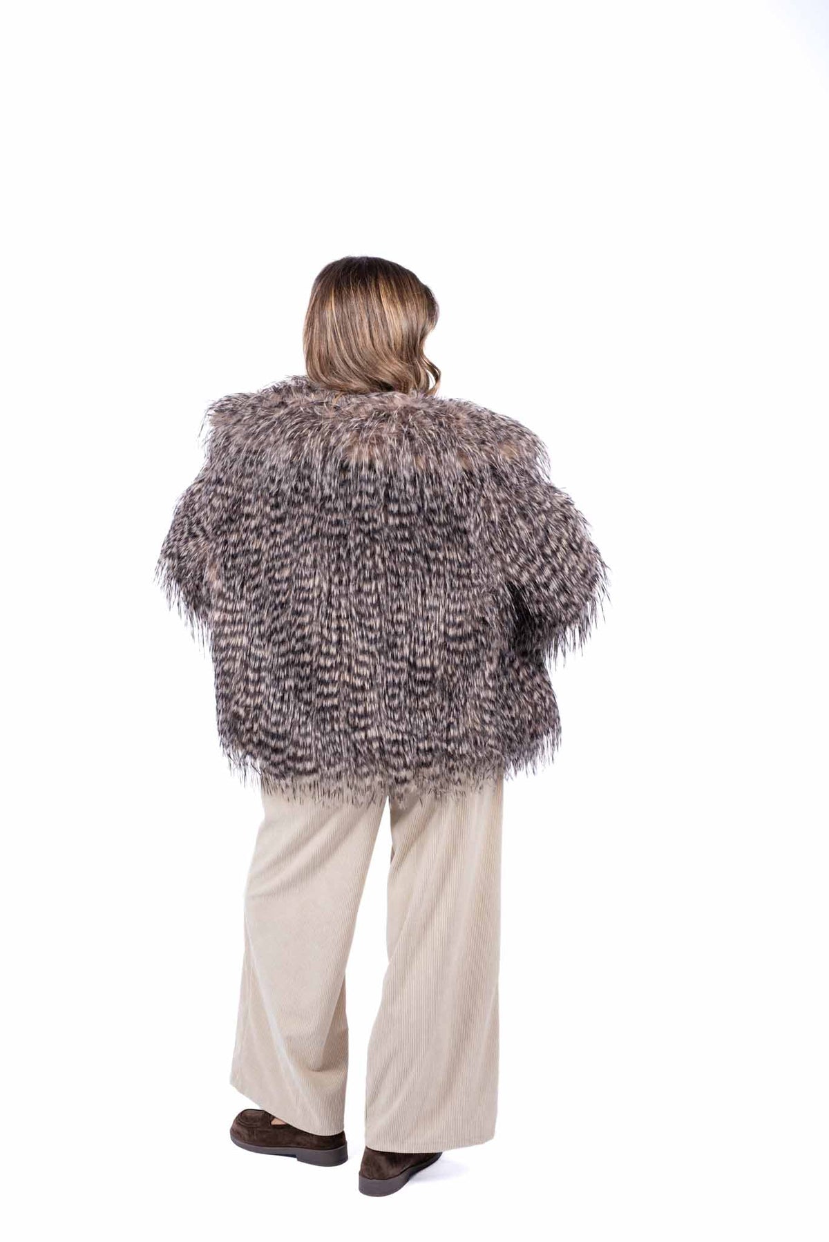 Cappotto in Ecopelliccia Marrone donna Miss love - 6