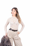Blusa in Pizzo Beige donna Miss love - 1