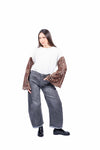 Maglia Bianca Oversize con Maniche a Campana Paisley donna Miss love - 5