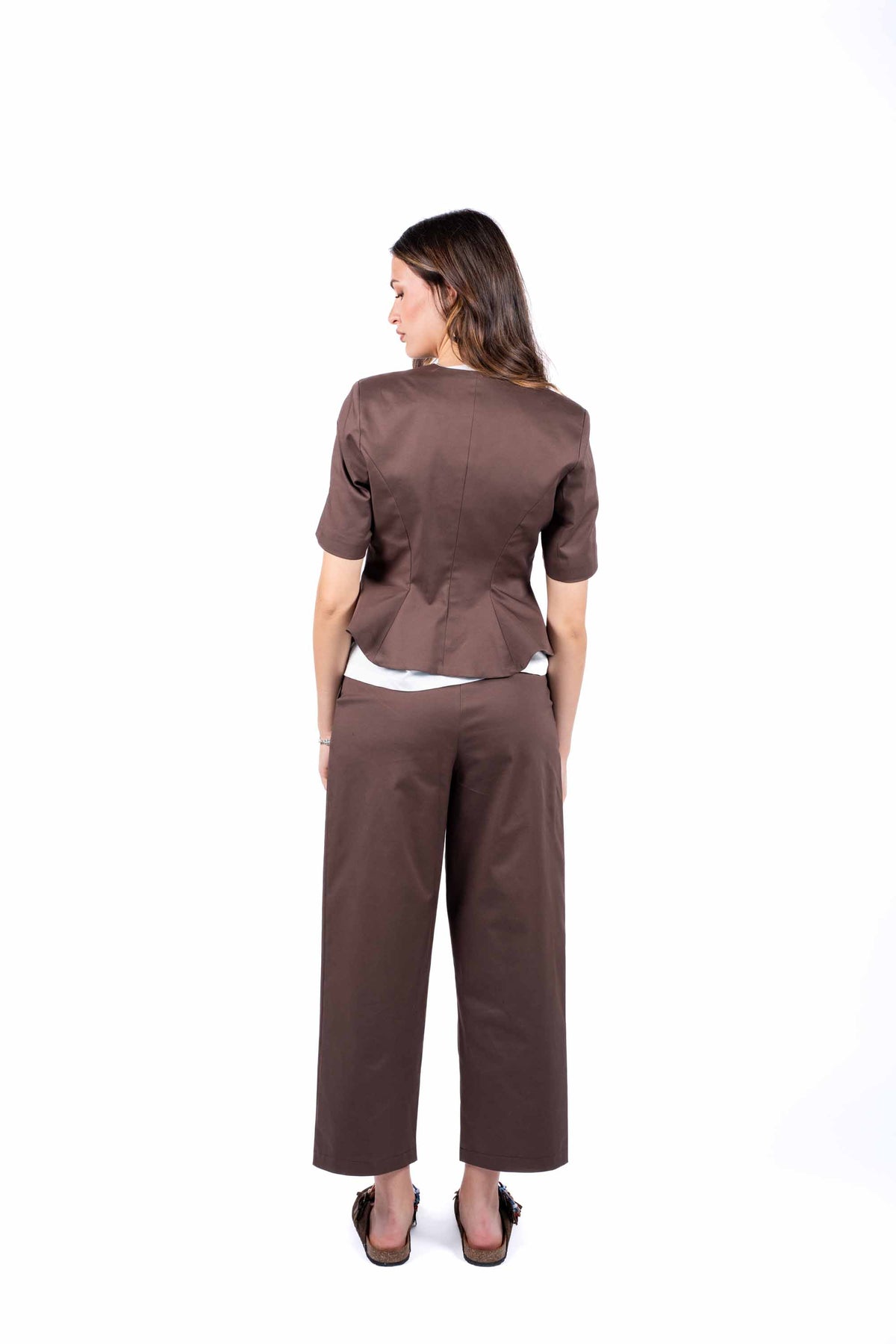Giacca Con Bottoni Metallici Cioccolato donna Tensione in - 3