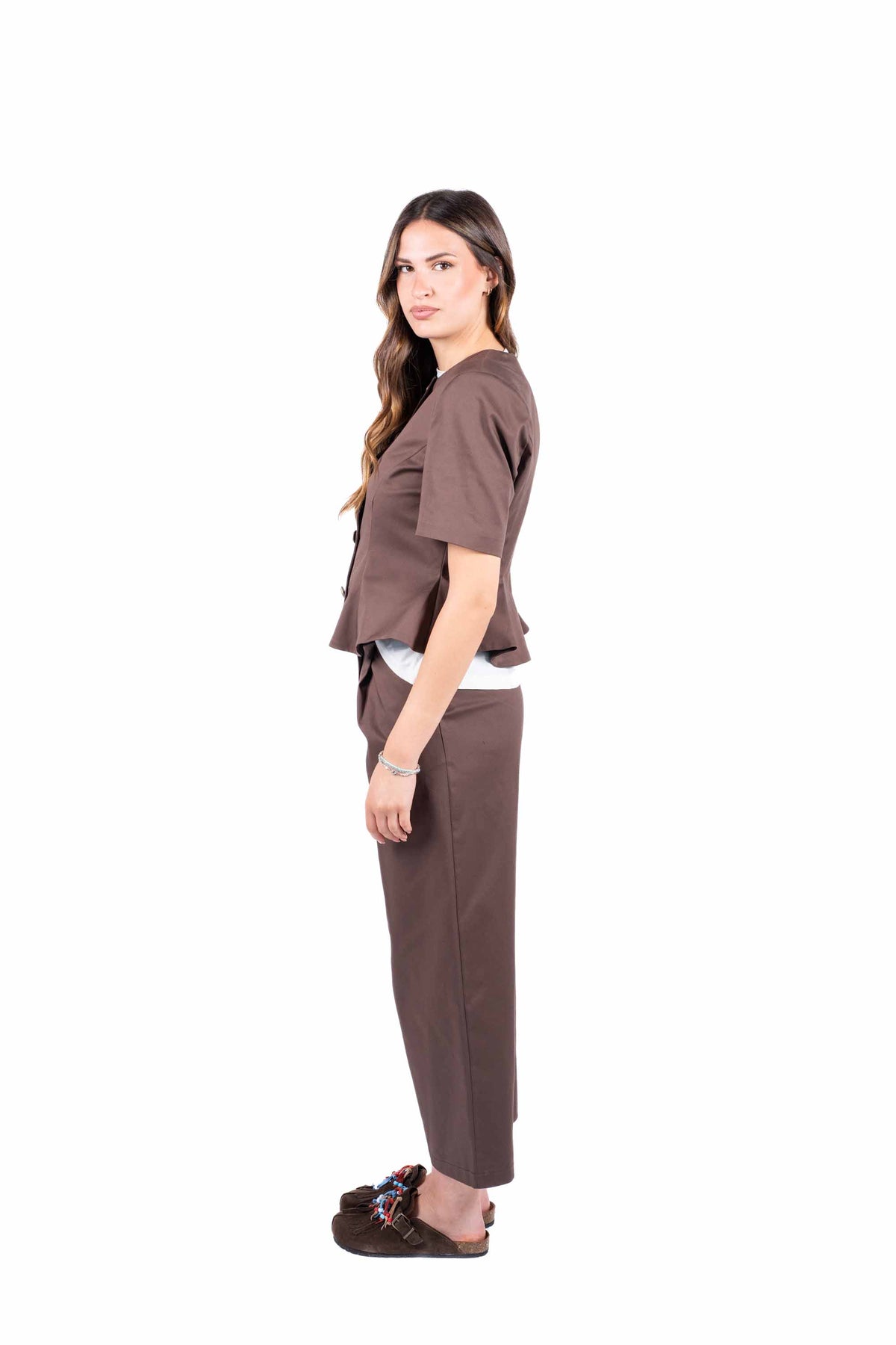 Giacca Con Bottoni Metallici Cioccolato donna Tensione in - 4