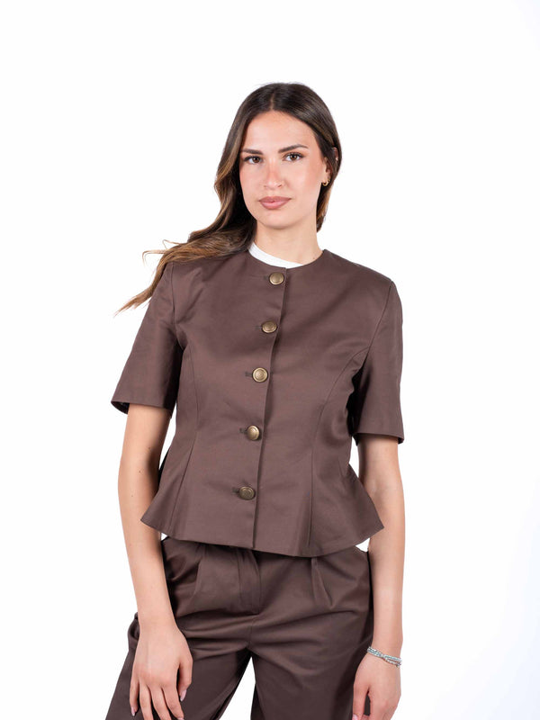 Giacca Con Bottoni Metallici Cioccolato da donna Tensione in