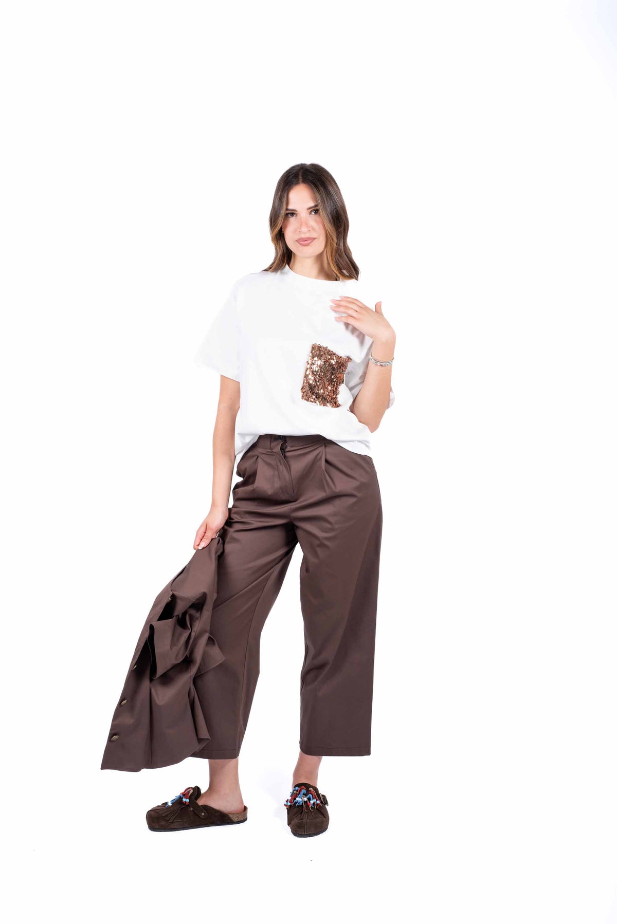 T-Shirt con Taschino Paillettes donna Tensione in - 1