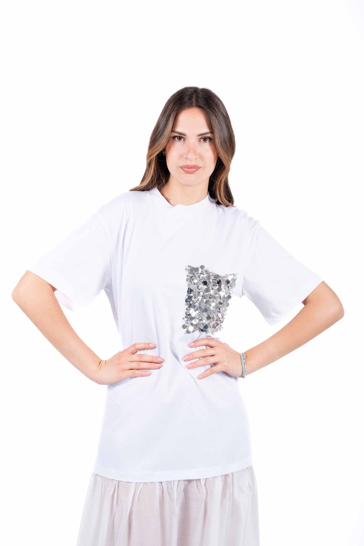 Abito Combinato con Taschino Paillettes donna Tensione in - 5
