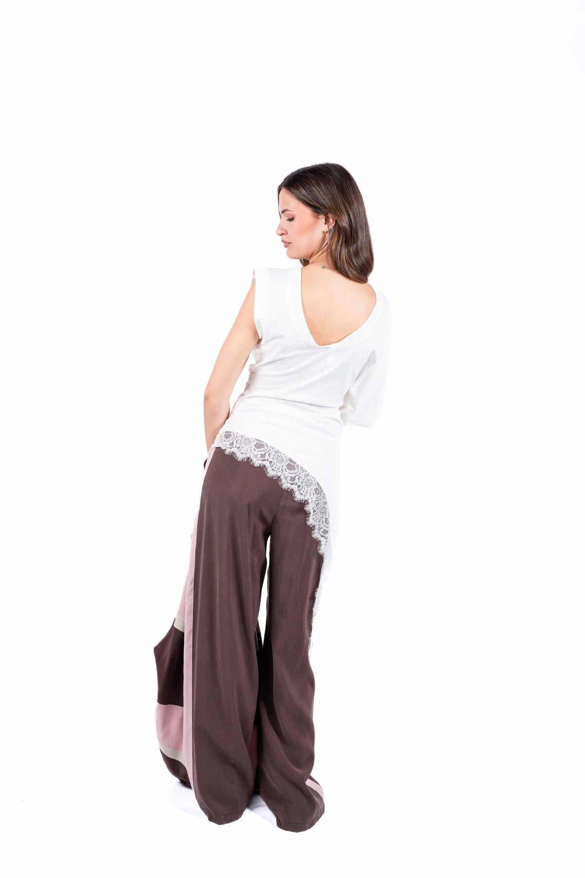 T-Shirt Asimmetrica con Pizzo donna Tensione in - 2