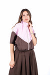 Bomber Crop Color Block Cioccolato/Rosa donna Tensione in - 1