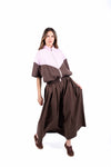 Bomber Crop Color Block Cioccolato/Rosa donna Tensione in - 6