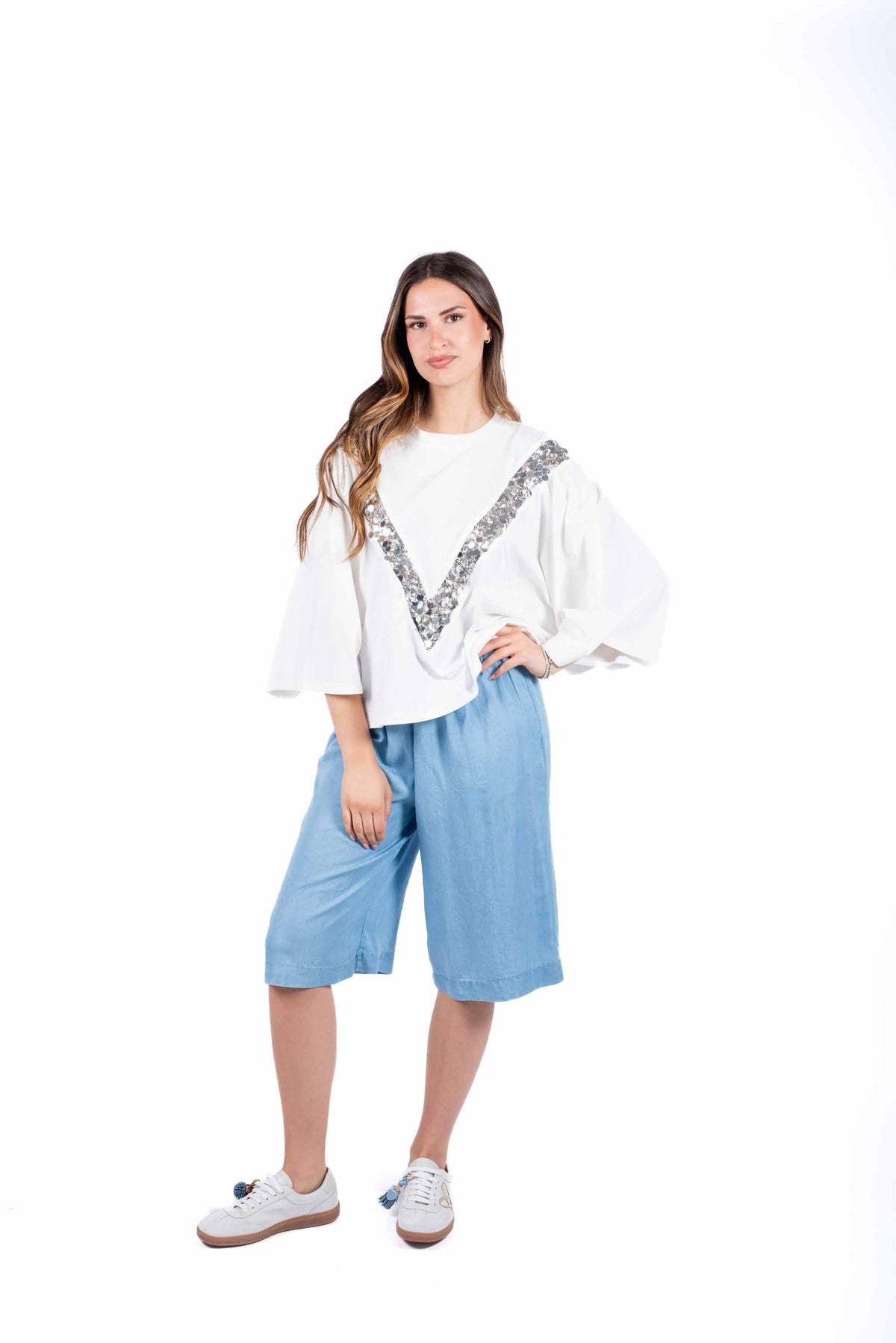 Bermuda Soft Touch effetto Denim donna Tensione in - 5