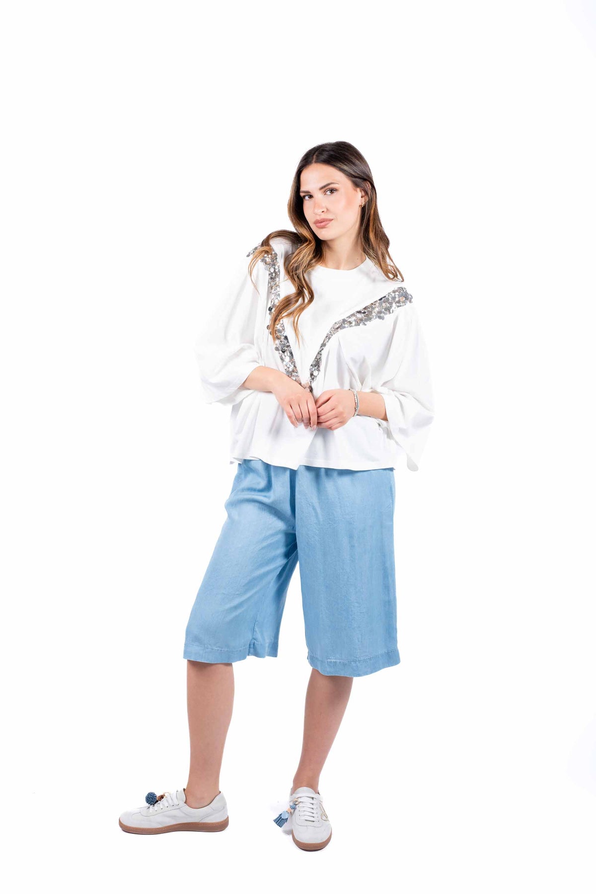 Bermuda Soft Touch effetto Denim donna Tensione in - 2
