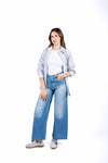 Jeans Wide Leg Lavaggio Medio donna Tensione in - 5