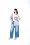 Camicia a Righe con Taschino Paillettes donna Tensione in - 2