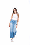 Jeans Wide Leg Lavaggio Medio donna Tensione in - 4