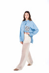 Pantaloni Wide Leg in Pizzo Crema donna Tensione in - 2