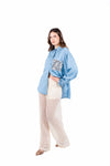 Pantaloni Wide Leg in Pizzo Crema donna Tensione in - 4