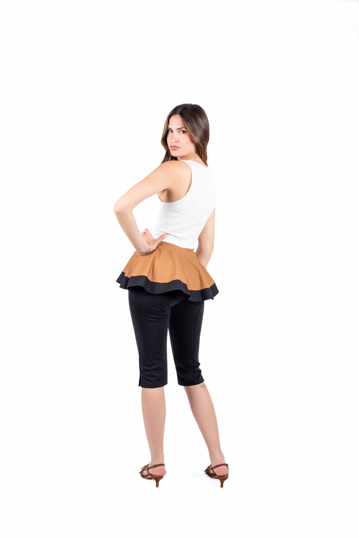 Pantaloni Capri Neri donna Tensione in - 3