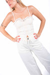Corsetto in Pizzo Floreale Panna donna Tensione in - 3