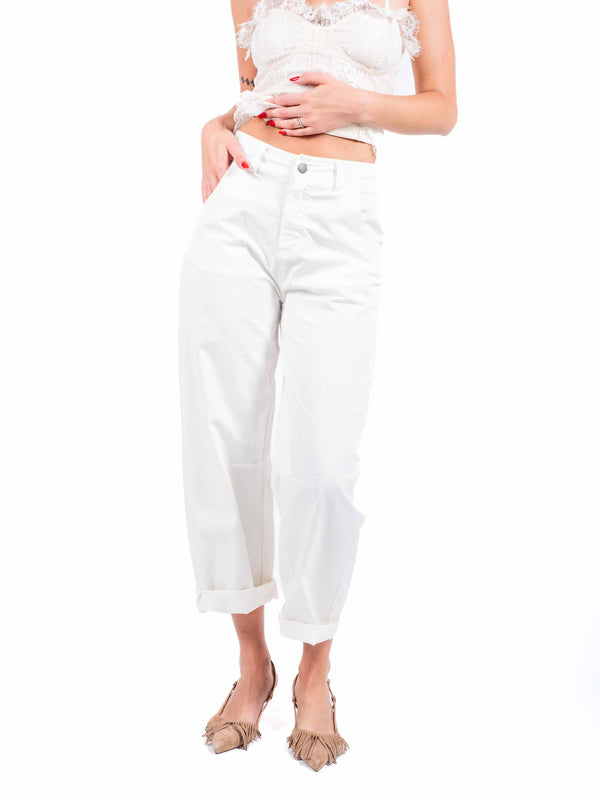 Pantaloni Bianchi con Elastico da donna Tensione in