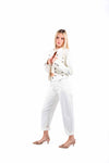Pantaloni Bianchi con Elastico donna Tensione in - 3