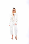 Giacca Military Style in Denim Bianco donna Tensione in - 5