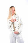 Giacca Military Style in Denim Bianco donna Tensione in - 1
