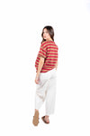 T-Shirt a Righe Cammello/Rosso donna Tensione in - 3