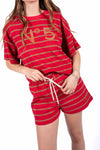 Shorts a Righe Rosso/Cammello donna Tensione in - 6