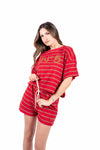 Shorts a Righe Rosso/Cammello donna Tensione in - 4