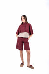 Camicia Over Combinata Bordeaux donna Tensione in - 2