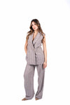 Gilet Sartoriale Gessato Tortora donna Maryley - 2