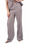Pantaloni Sartoriali Gessati Tortora donna Maryley - 1