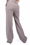 Pantaloni Sartoriali Gessati Tortora donna Maryley - 3