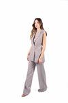 Pantaloni Sartoriali Gessati Tortora donna Maryley - 2
