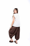 Pantaloni Balloon con Vita Smock Cioccolato donna Maryley - 4