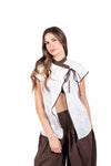 Gilet in Sangallo con Profili a Contrasto donna Maryley - 2