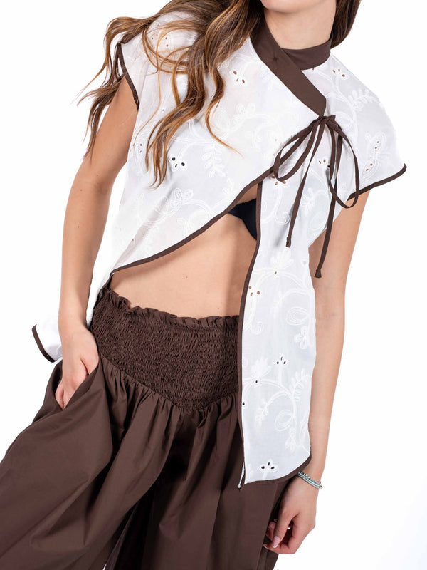 Gilet in Sangallo con Profili a Contrasto da donna Maryley