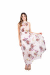Abito Lungo Floreale con Scollo Halter donna Miss love - 4