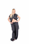 Pantaloni Fluidi con Fusciacca Neri donna Miss love - 3