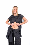 Top Asimmetrico con Spacco Nero donna Miss love - 1