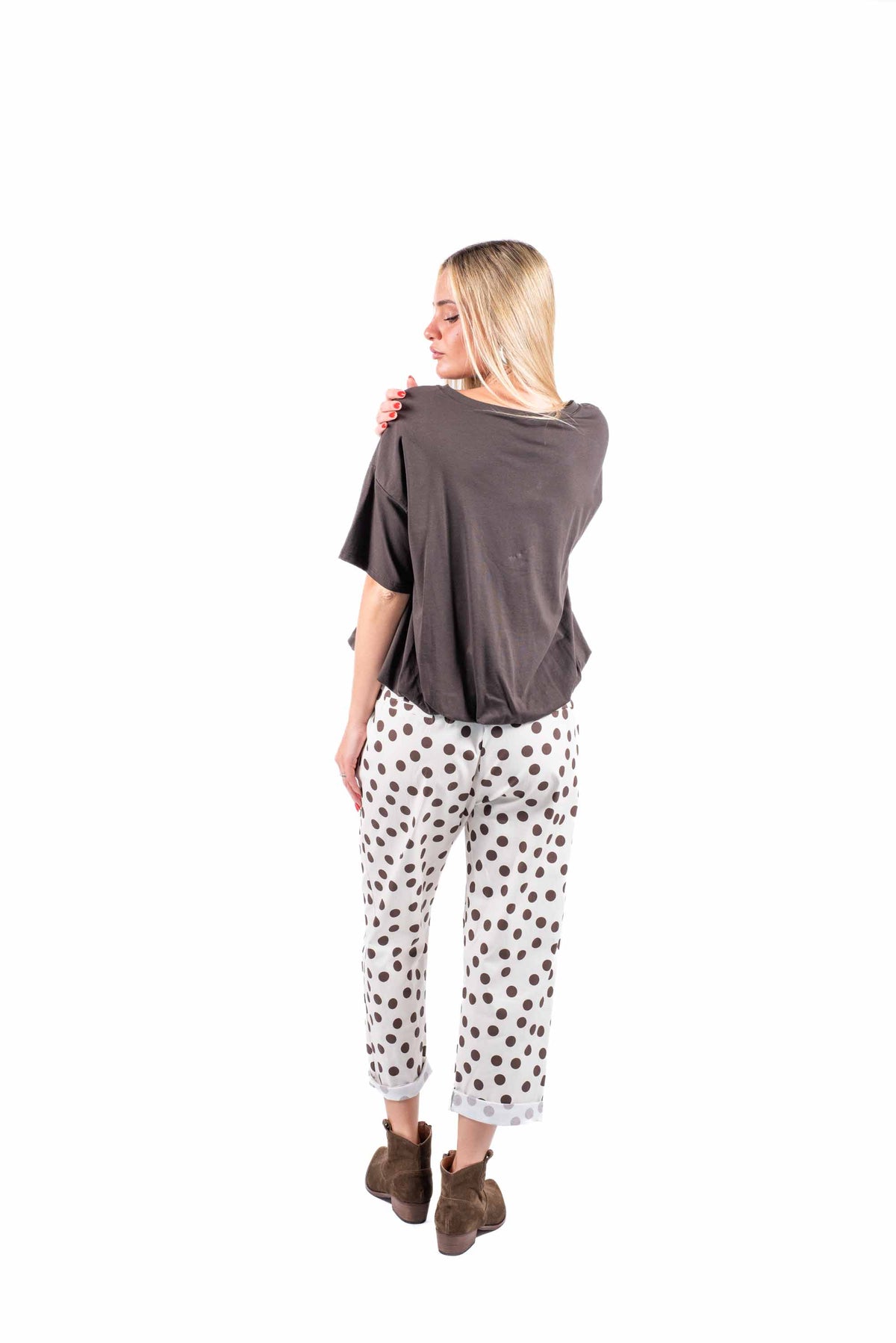 T-shirt Over con Arriccio Cioccolato donna Miss love - 4