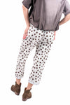 Pantaloni a Pois Marroni con Cintura e Elastico Bianchi donna Miss love - 2