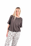 T-shirt Over con Arriccio Cioccolato donna Miss love - 5