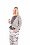 Cardigan Crop a Righe Cioccolato/Panna donna Miss love - 3