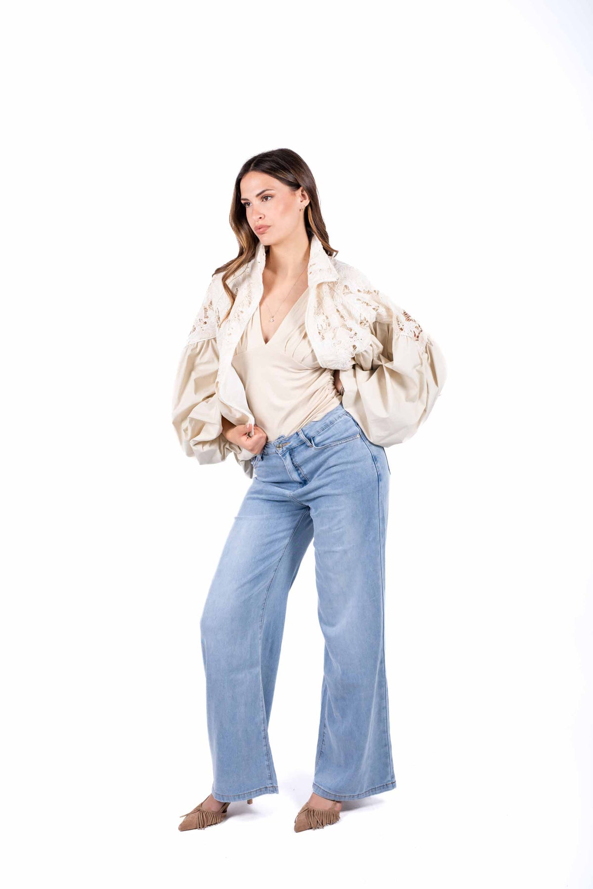 Jeans Wide Leg Light Denim donna Miss love - 3