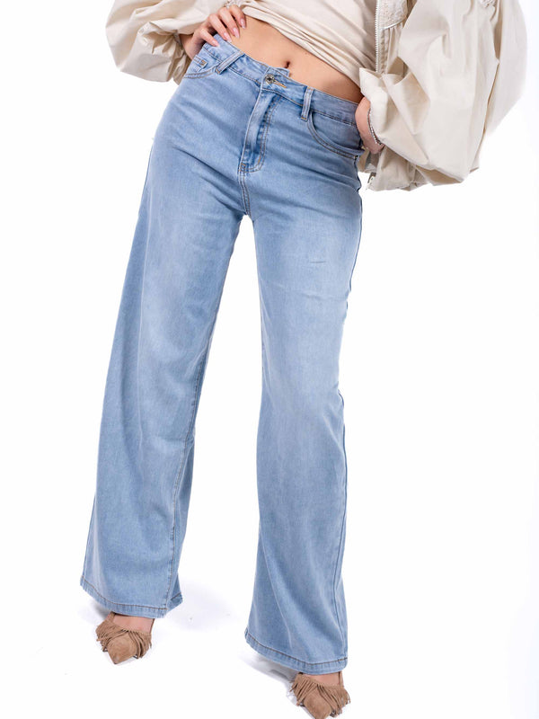 Jeans Wide Leg Light Denim da donna Miss love