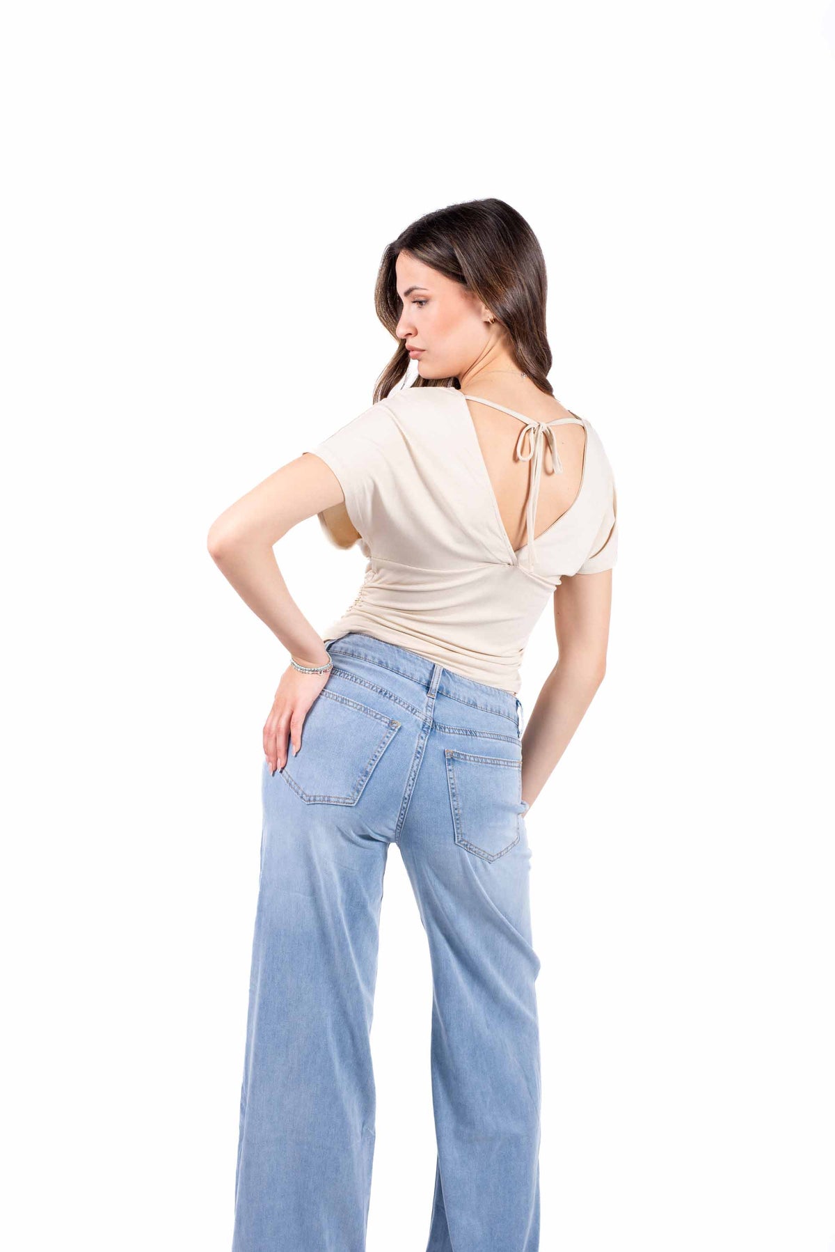 Jeans Wide Leg Light Denim donna Miss love - 6