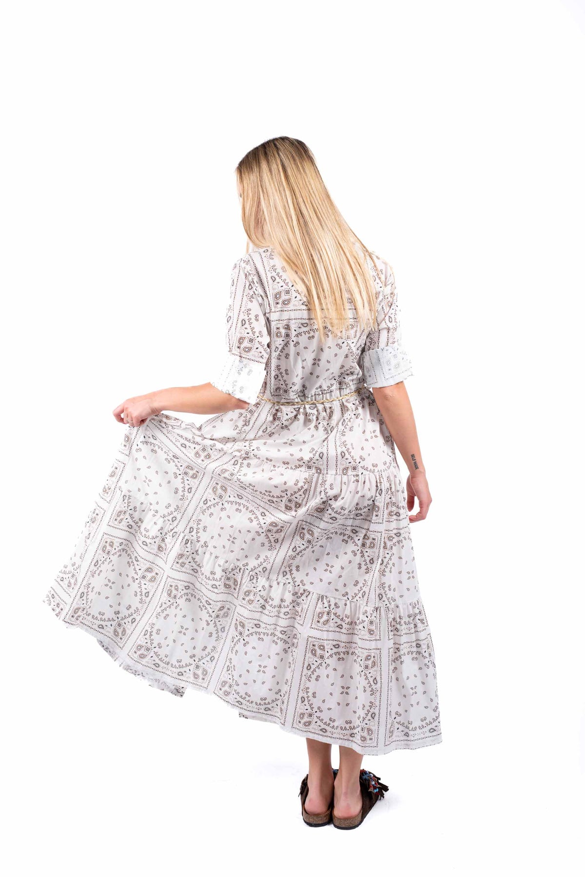 Abito Chemisier Bandana Print Bianco donna Miss love - 5